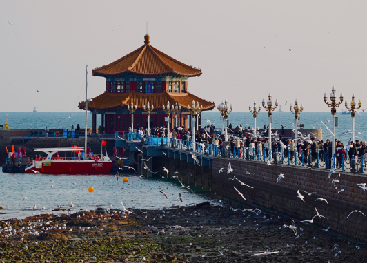  青岛旅游推荐 全景青岛一日游天主教堂-海上观光-八大关-奥帆中心w
